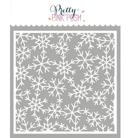 Pretty Pink Posh Snowflake Background - Stencil