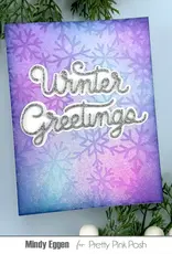 Pretty Pink Posh Snowflake Background - Stencil