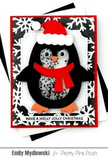 Pretty Pink Posh Snowflake Background - Stencil