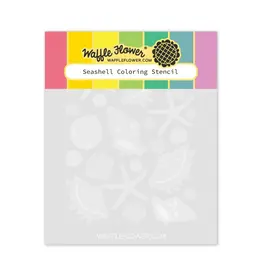Waffle Flower Seashell Coloring - Stencils