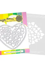 Waffle Flower Inlaid Heart - Die and  Stencil