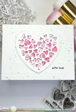 Waffle Flower Inlaid Heart - Die and  Stencil