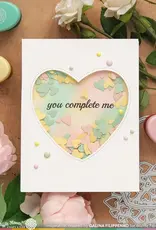 Waffle Flower Inlaid Heart - Die and  Stencil