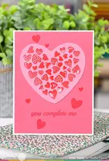 Waffle Flower Inlaid Heart - Detail Stamps