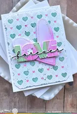 Waffle Flower Dashed Lattice Heart - Stencil