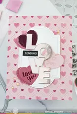 Waffle Flower Dashed Lattice Heart - Stencil