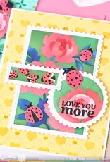 Waffle Flower Dashed Lattice Heart - Stencil