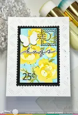 Waffle Flower Nesting Postage Collage Peony - Stencil