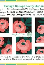 Waffle Flower Postage Collage Peony - Stencils