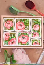 Waffle Flower Postage Collage Peony - Stencils