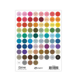 Tim Holtz - Ranger Distress Small Round Label Sheet (Black Lettering)