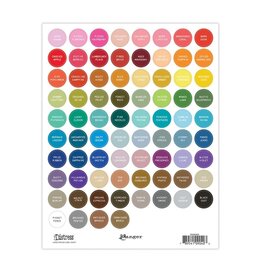 Tim Holtz - Ranger Distress Large Round Label Sheet (White Lettering)