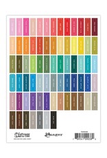 Tim Holtz - Ranger Distress Small Mini Ink Pad Label Sheet (White Lettering)