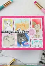 Waffle Flower Postage Collage Meow - Stencils