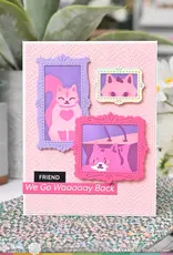 Waffle Flower Postage Collage Meow - Stencils