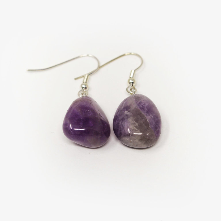 Amethyst Tumbled Earrings