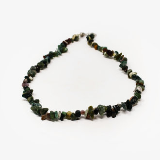 Bloodstone Gem Chip Necklace