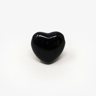 Blue Goldstone Drilled Heart Pendant