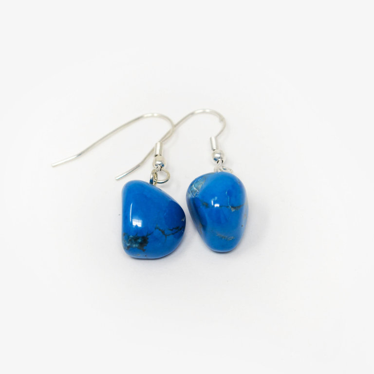 Blue Howlite Tumbled Earrings