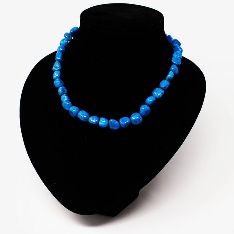 Blue Howlite Tumbled Necklace