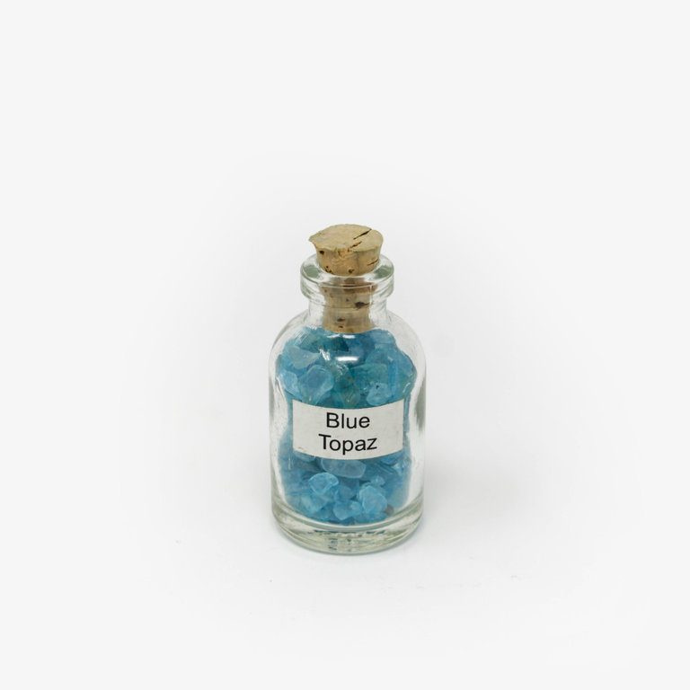 Blue Topaz Gemstone Chip Bottle