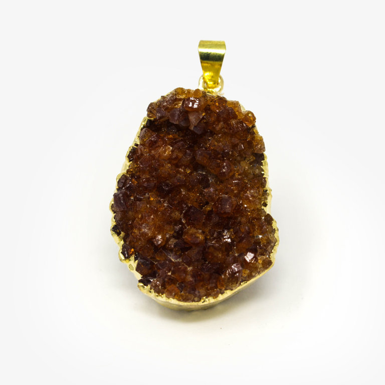Citrine Cluster Gold Plated Pendant