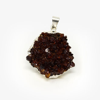 Citrine Cluster Silver Plated Pendant