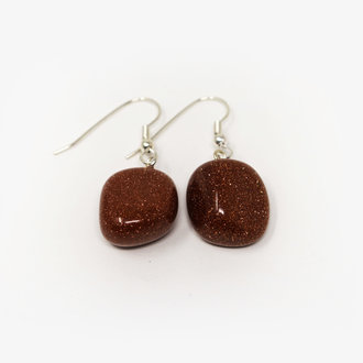 Goldstone Tumbled Earrings