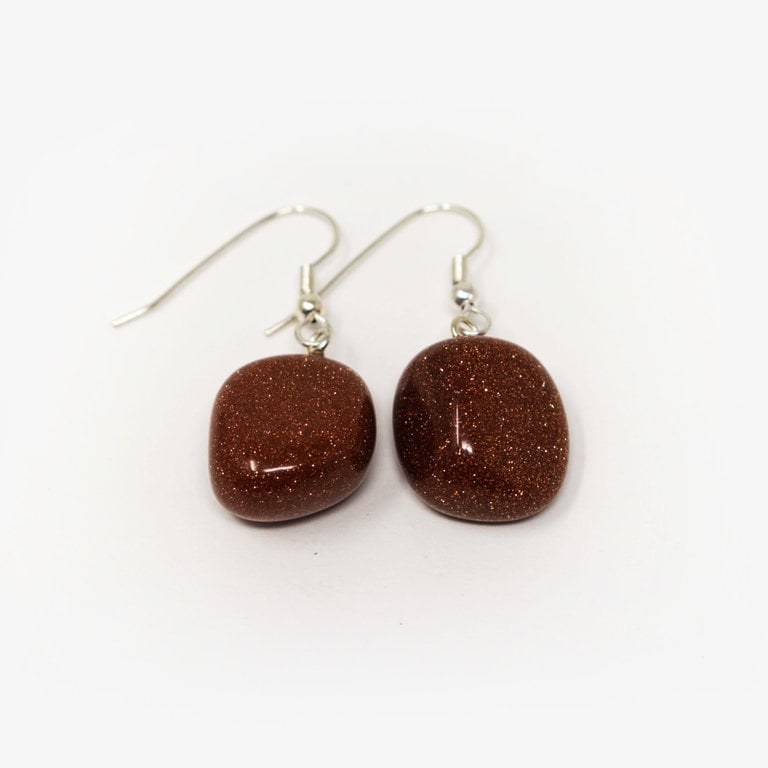 Goldstone Tumbled Earrings