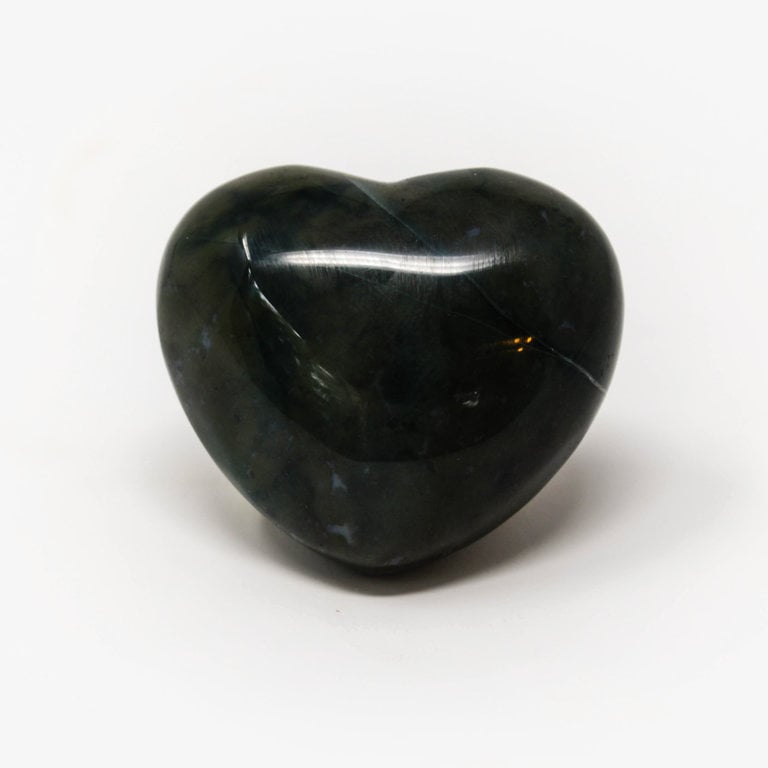 Moss Agate Heart - Medium