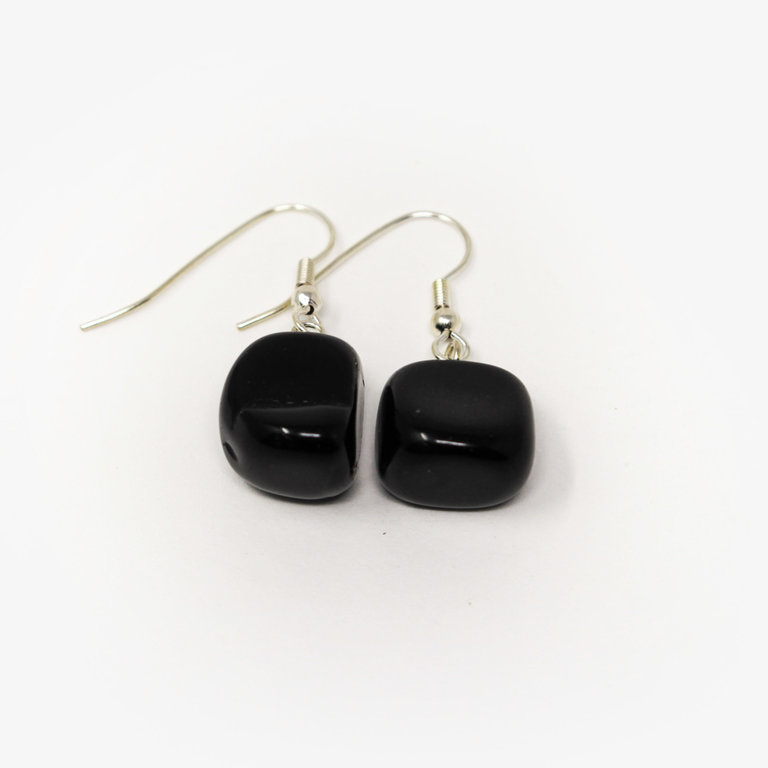 Obsidian Tumbled Earrings