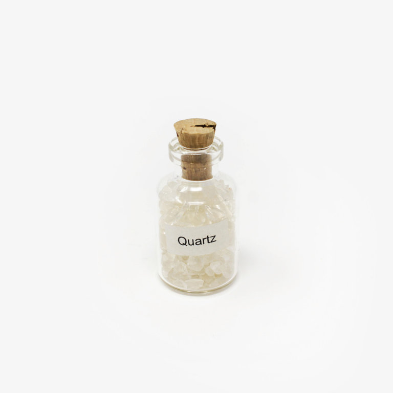 Clear Quartz Gemstone Chip Bottle