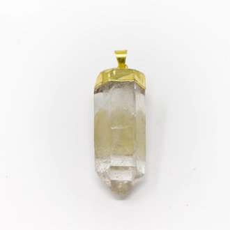 Clear Quartz Gold Plated Pendant