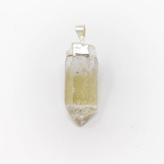 Clear Quartz Silver Plated Pendant