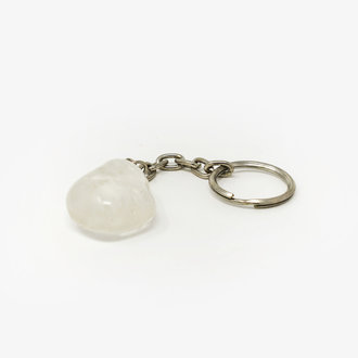 Clear Quartz Tumbled Keychain