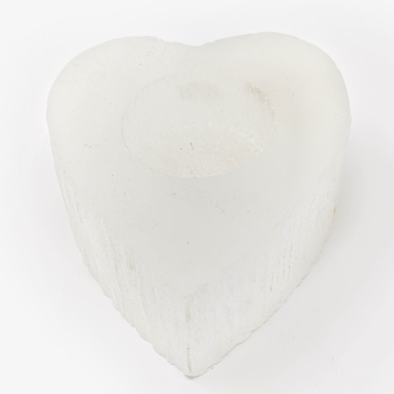 Selenite Candle Holder - Heart