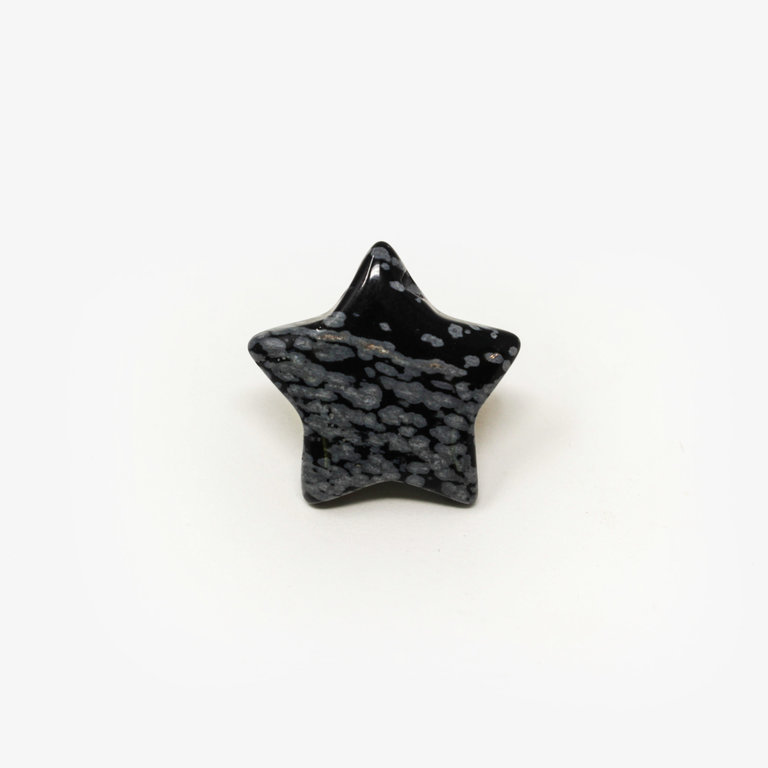 Snowflake Obsidian Drilled Star Pendant