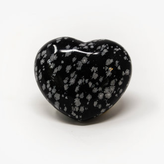 Snowflake Obsidian Heart - Medium