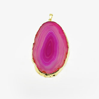 Agate Slice Gold Plated Pendant