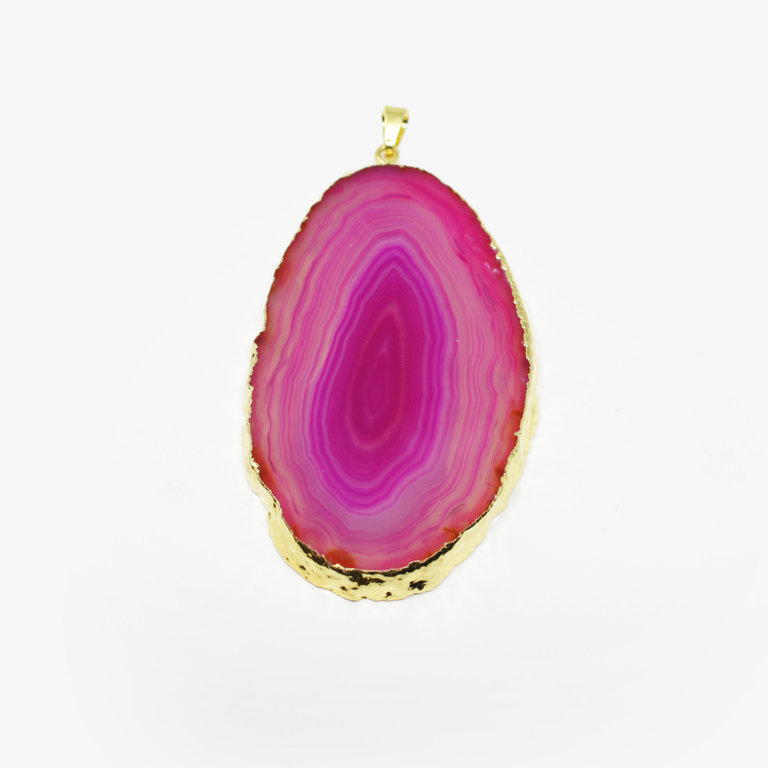 Agate Slice Gold Plated Pendant