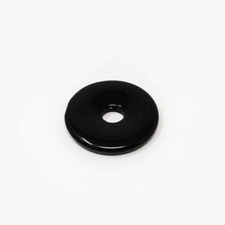 Obsidian Donut Pendant