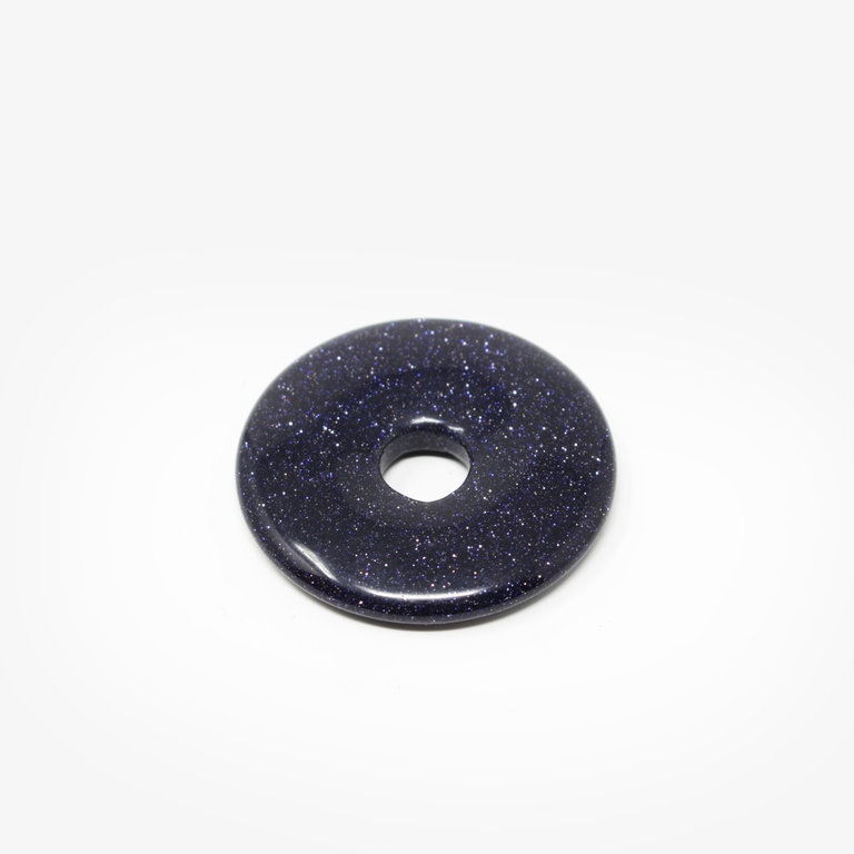 Blue Goldstone Donut Pendant