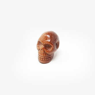 Goldstone Drilled Skull Pendant