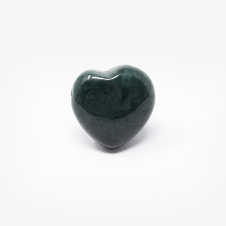 Moss Agate Drilled Heart Pendant