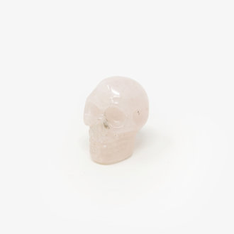 Rose Quartz Drilled Skull Pendant