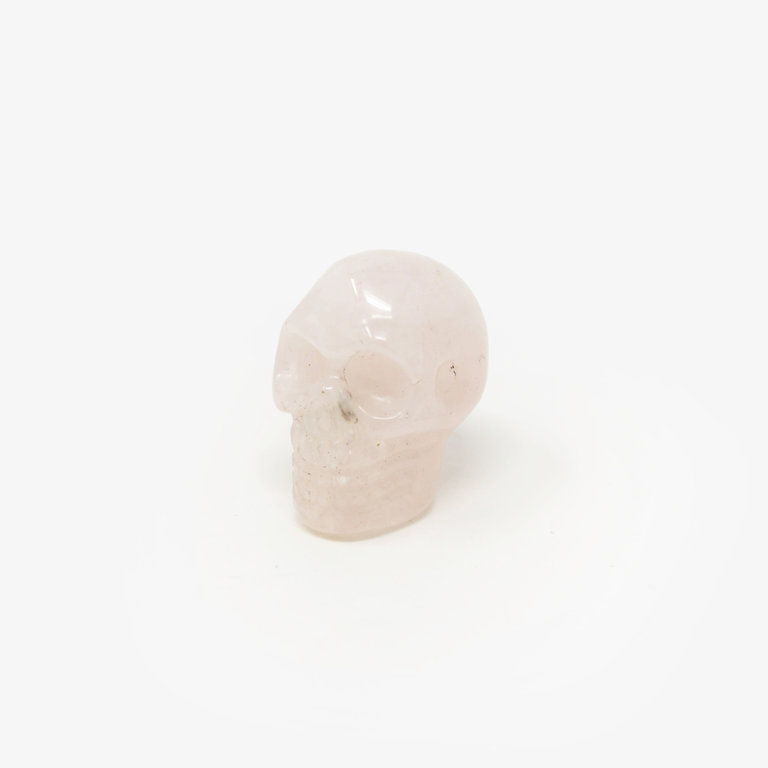 Rose Quartz Drilled Skull Pendant