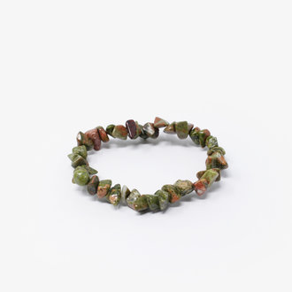 Unakite Chip Bracelet Small