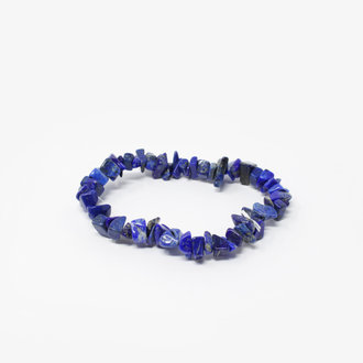 Blue Lapis Lazuli Unisex Crystal Chip Single Size Bracelet