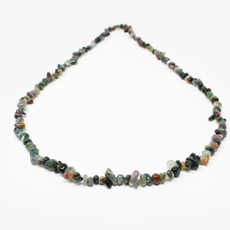Fancy Jasper Gem Chip Necklace - 36"