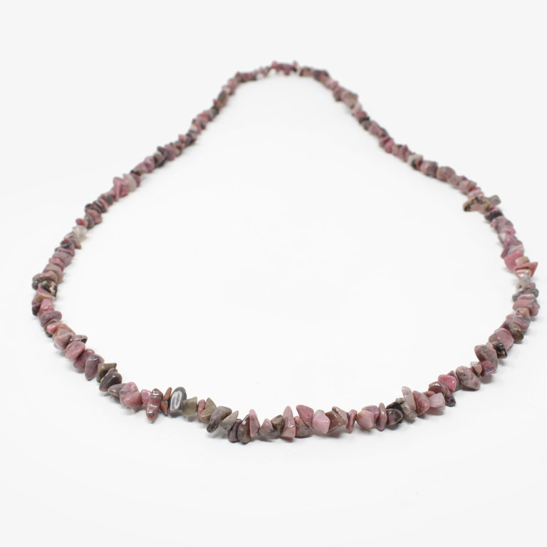 Rhodonite Gem Chip Necklace -36"